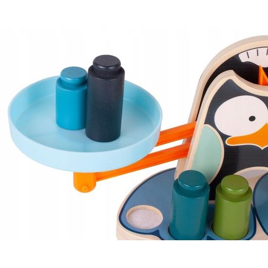 Dřevěná naučná váha pro děti Penguin Balance