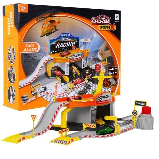 Majlo Toys parkovací garáž Formule s dráhou