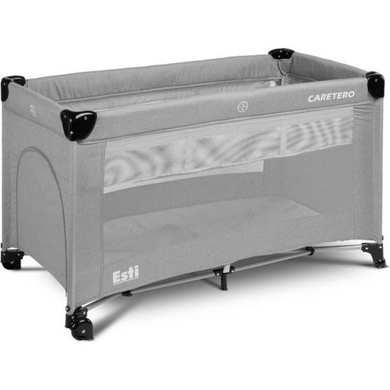 Dětská cestovní postýlka CARETERO ESTI se stahovací bočnicí grey