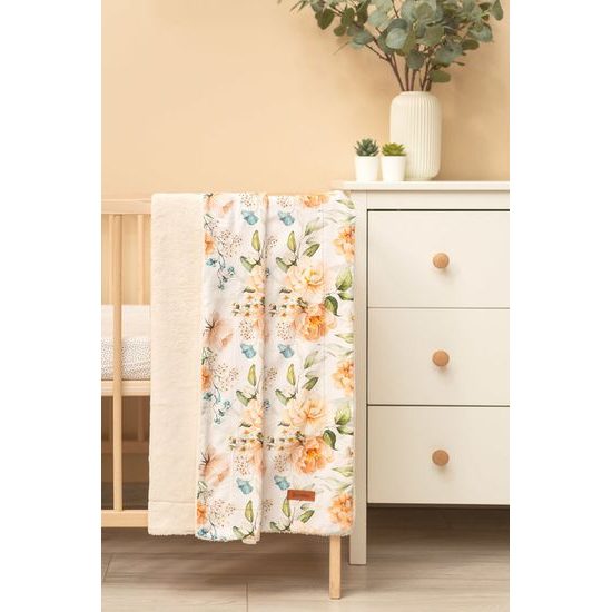 Dětská plyšová dečka 80x100 cm - Pivoňky