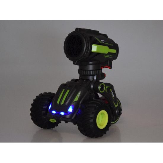 Kaskadérské autíčko na dálkové ovládání s bublifukem Stunt Car - černozelené