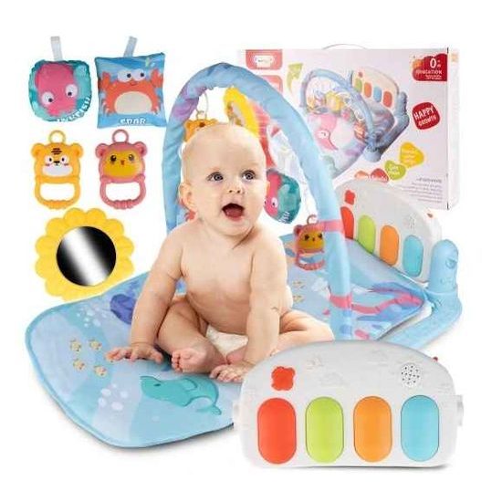 Dětská hrací deka s piankem Ocean - modrá