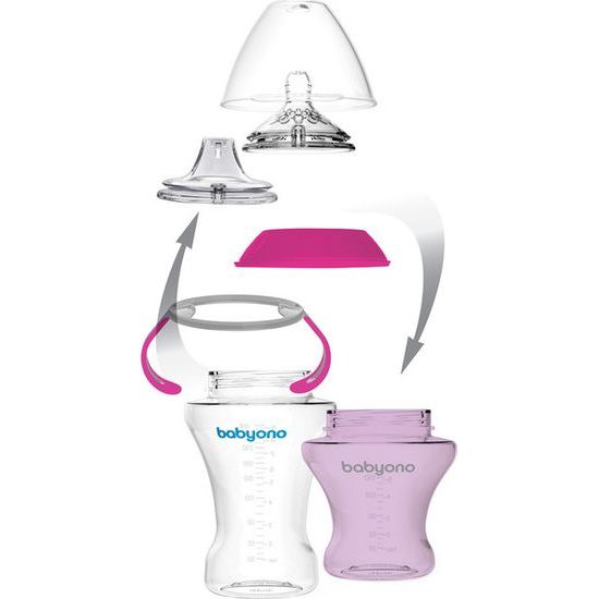 Drippy cup-měkký náustek 180ml, přírodní kojící růžový