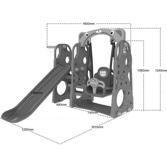 Zahradní skluzavka 3v1 s houpačkou zelená