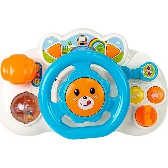 Interaktivní volant pro nejmenší se světlem a zvukem Lion Driver modrý