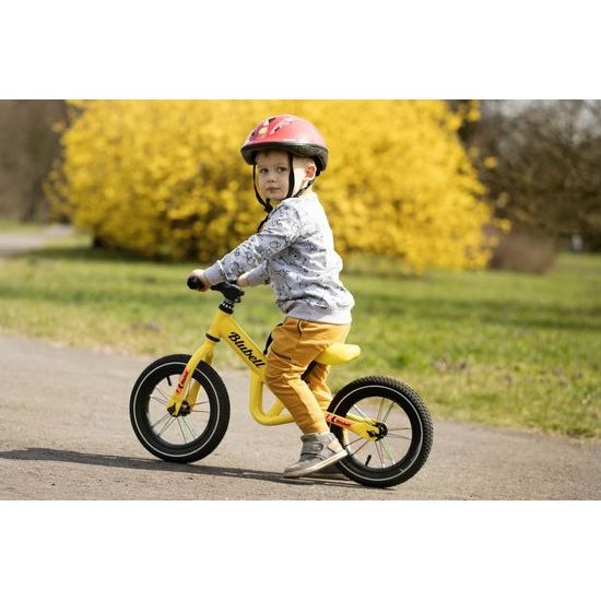 Dětské odrážedlo s nafukovacími koly 12" Lucky žluté