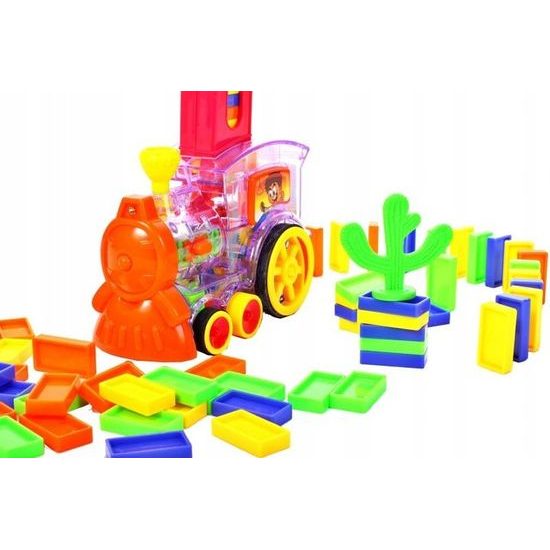 Majlo Toys veselé domino s lokomotivou na baterie Funny Loco