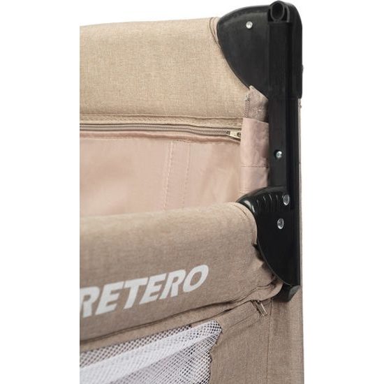 Dětská cestovní postýlka CARETERO ESTI se stahovací bočnicí brown