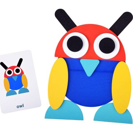 Dřevěné puzzle Montessori Tangram