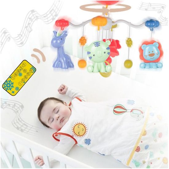 Kolotoč nad postieľku s projektorom a diaľkovým ovládaním Bed Bell