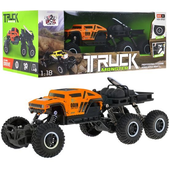 Auto na dálkové ovládání šestikolové Monster Truck oranžové 1:18