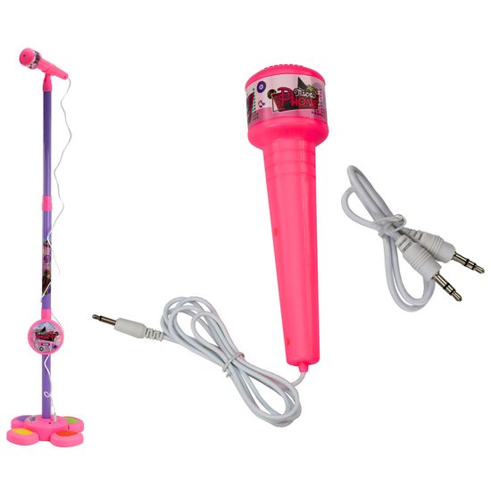 Dětský mikrofon se stojanem Kids Star růžový
