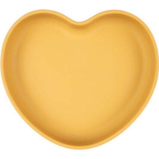 CANPOL babies Silikonový talíř s přísavkou SRDCE žlutý