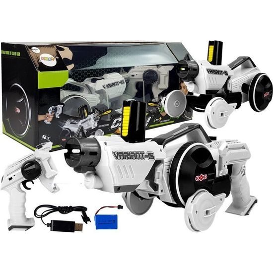 Auto na dálkové ovládání a pistole 2v1 bílé