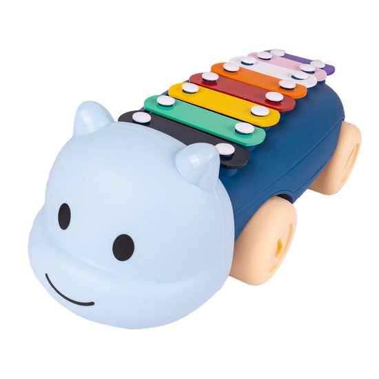 Dětské cimbálky 2v1 s kolečky Hrošík