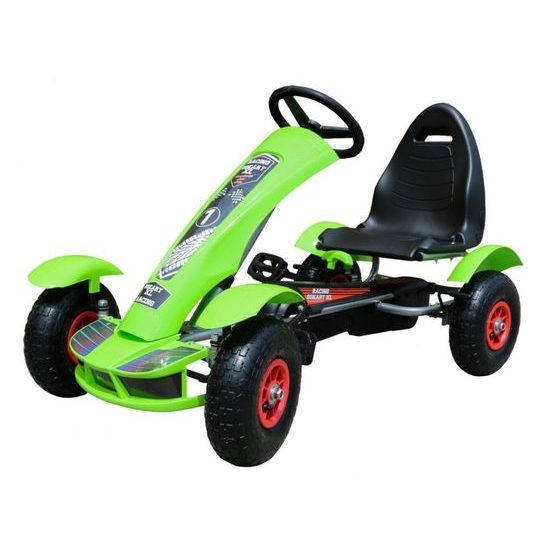 Dětská šlapací motokára s nafukovacími koly Formule 618 zelená