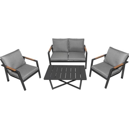 Hliníkový zahradní nábytek Pohovka + dvě křesla + stůl