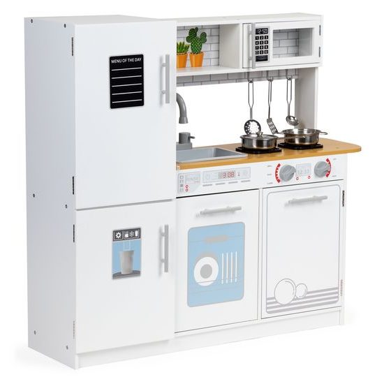 Ecotoys velká dřevěná kuchyňka Menu Kitchen