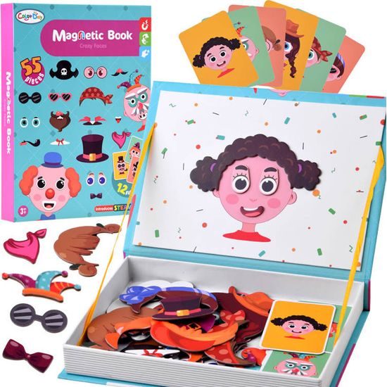 Magnetické puzzle veselé tváře 55 ks