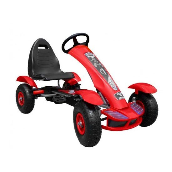 Dětská šlapací motokára s nafukovacími koly Formule 618 červená