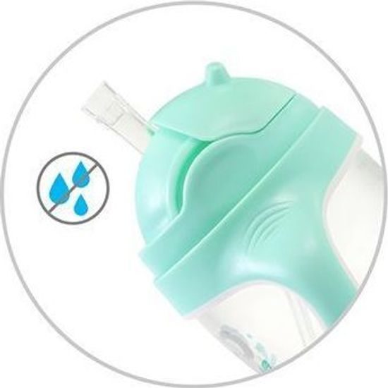 Dětský hrneček se zatíženým brčkem - tyrkysový