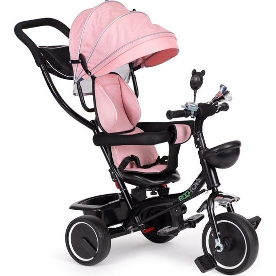 Ecotoys dětská tříkolka s otočným sedadlem Trike 2v1 růžová
