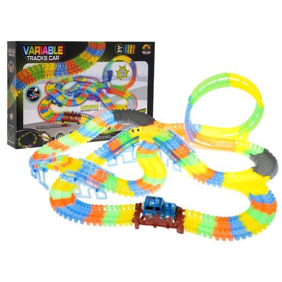 Svítící autodráha s autíčkem na baterie 227 dílků Variable Tracks
