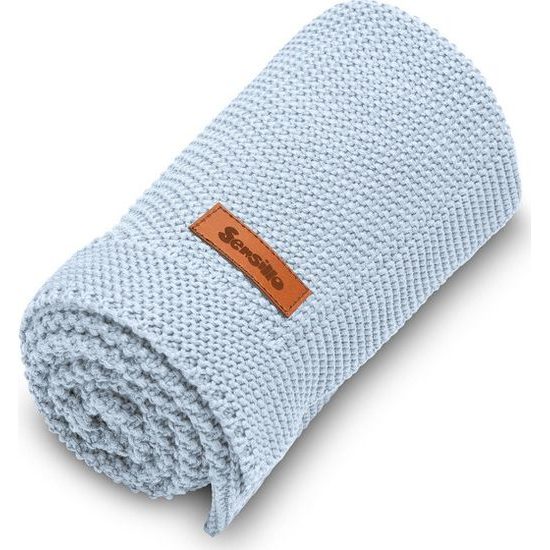 Sensillo dětská deka do kočárku pletená 100% bavlna modrá