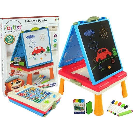 Magnetická tabule 3v1 -modrá