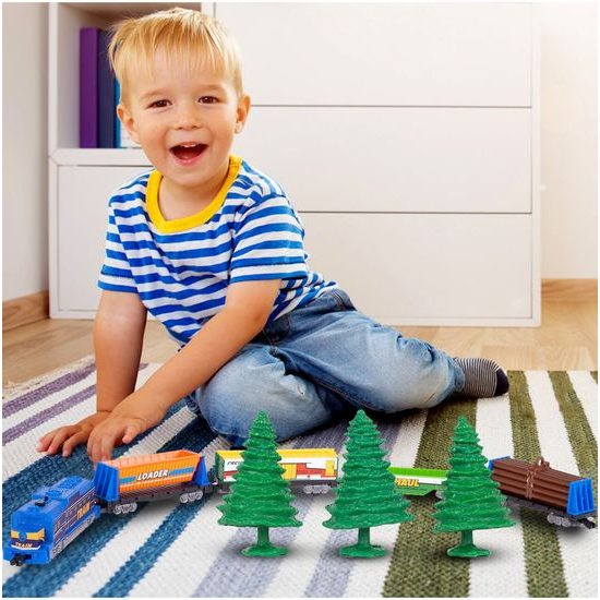 Dětská XXL vláčkodráha na baterie Power World 1067 cm