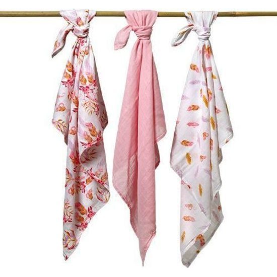 Bambusové plenky 3ks růžová