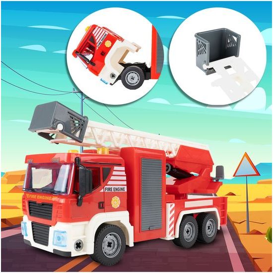 Šroubovací požární auto v kufříku se světly a zvuky Fire Truck