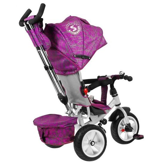 Majlo Toys dětská tříkolka Storm s gumovými koly fialová