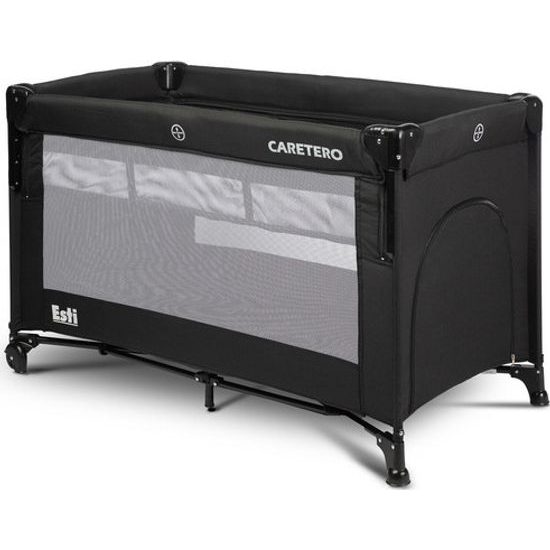 Dětská cestovní postýlka CARETERO ESTI se stahovací bočnicí black