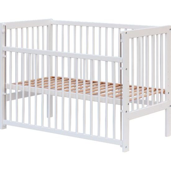 Postýlka se stahovacím bokem Scarlett Perta - buk - bílá 120 x 60 cm