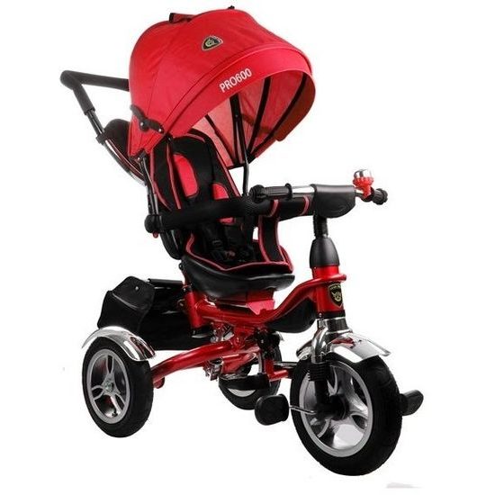 Majlo Toys tříkolka 2v1 s nafukovacími koly PRO600 červená