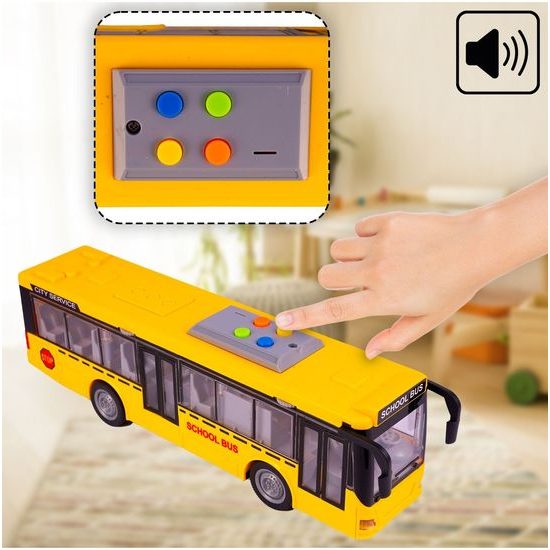 Školní autobus na setrvačník se světly a zvuky City Service 1:16