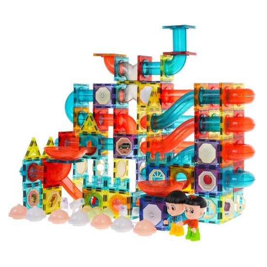 Magnetická svítící stavebnice se skluzavkou Light Magnetic 292 dílů