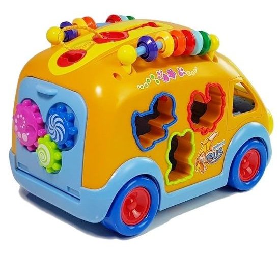 Huile Toys interaktivní autíčko pro nejmenší se zvuky Shape Sorting Bus