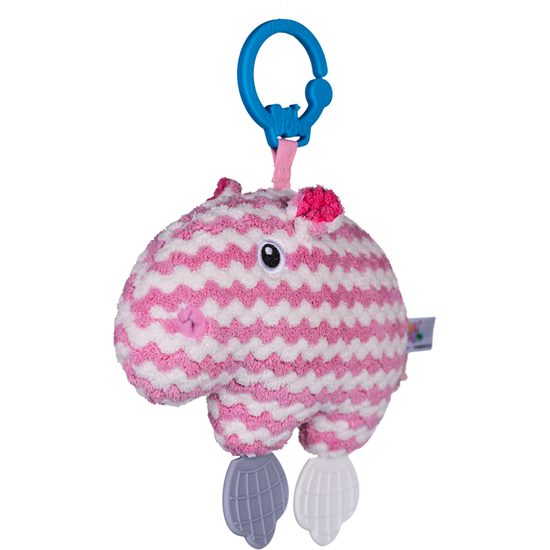 Bali Bazoo Závěsná hračka na kočárek Hrošík, růžová/bílá