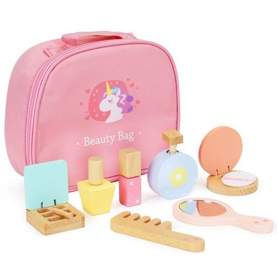 Ecotoys dřevěná kosmetická souprava Beauty Bag 7 součástí