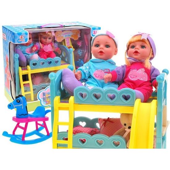 Panenky Jessica a Charlie s postýlkou a příslušenstvím Baby Bed