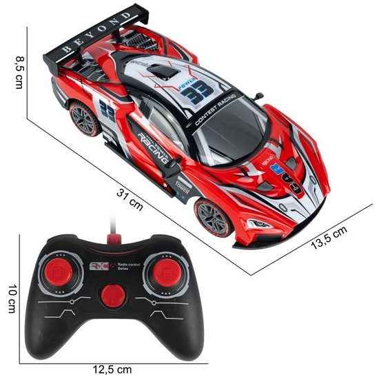 Autíčko na dálkové ovládání s LED podsvícením Speed Racing 1:12 - červené