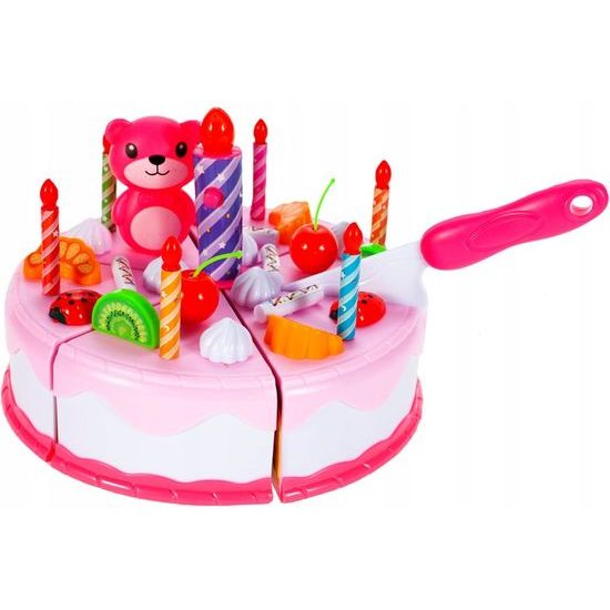 Ecotoys narozeninová sada Dort růžová 80 součástí