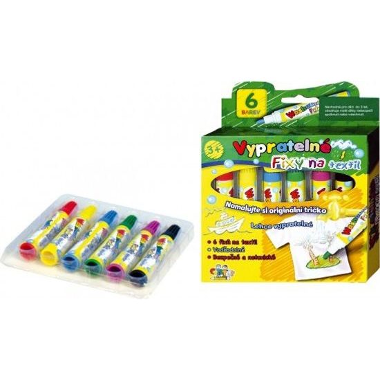Fixy na textil vypratelné 6ks