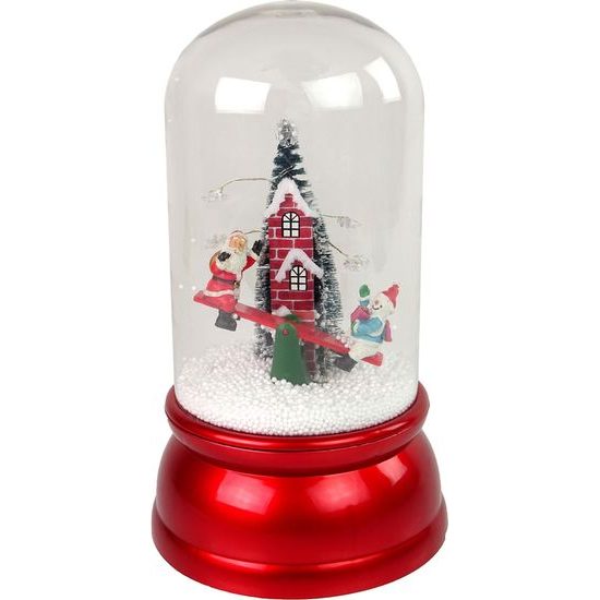 Vánoční svítící sněžítko s hudbou Santa se sněhulákem