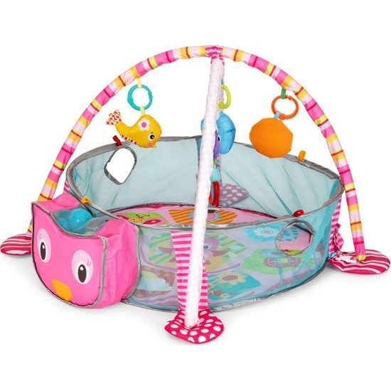 Ecotoys hrací deka s 30 míčky Želva - růžová