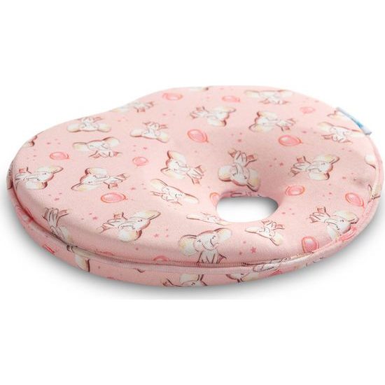 Ergonomický polštář pod hlavičku, Sloník, růžová