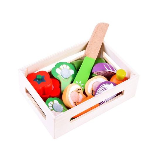 Majlo Toys dřevěná zelenina v bedýnce Vegetable Box