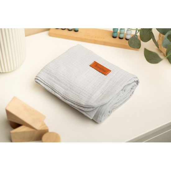 Dětská mušelinová deka Sensillo 75x100 cm - silver